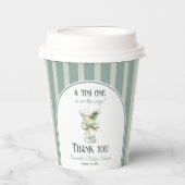 Minimalist Retro Bow Tini One Martini Baby Shower Pappbecher (Vorderseite)