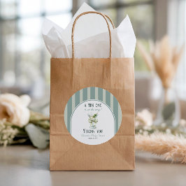 Minimalist Retro Bow Tini One Martini Baby Shower Runder Aufkleber