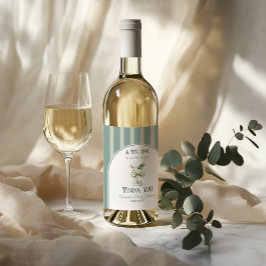 Minimalist Retro Bow Tini One Martini Baby Shower Weinetikett