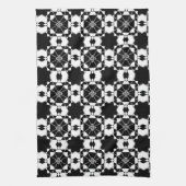 Minimalist retro check pattern – Monochrome design Geschirrtuch (Vertikal)