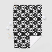 Minimalist retro check pattern – Monochrome design Golfhandtuch (Insitu)