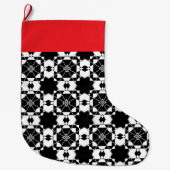 Minimalist retro check pattern – Monochrome design Großer Weihnachtsstrumpf (Vorderseite)
