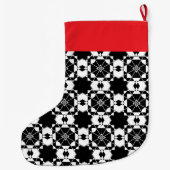 Minimalist retro check pattern – Monochrome design Großer Weihnachtsstrumpf (Rückseite)