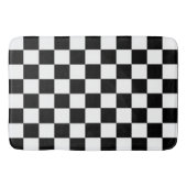 Minimalist Retro Checkered – Monochrome Streetwear Badematte (Vorderseite)