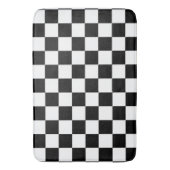 Minimalist Retro Checkered – Monochrome Streetwear Badematte (Vorderseite Vertikal)