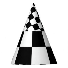 Minimalist Retro Kariert – Monochrome Streetwear Partyhütchen