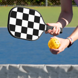 Minimalist Retro Kariert – Monochrome Streetwear Pickleball Schläger