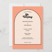 Minimalist Retro Orange Pastel The Wedding Of Einladung (Vorderseite)