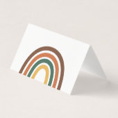 Minimalist Retro Rainbow Folded Table Place Card (Vorderseite)