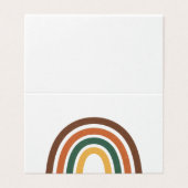Minimalist Retro Rainbow Folded Table Place Card (Außenseite Aufgefaltet)
