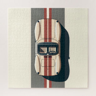 Minimalist Retro-Rennstreifen für Autos Puzzle