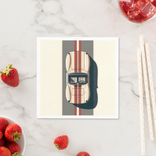 Minimalist Retro-Rennstreifen für Autos Serviette