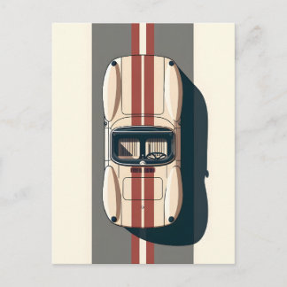 Minimalist Retro-Rennwagenstreifen Feiertagspostkarte