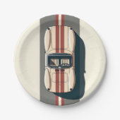 Minimalist Retro-Rennwagenstreifen Pappteller (Vorderseite)