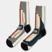 Minimalist Retro-Rennwagenstreifen Socken (Linkes Detail)