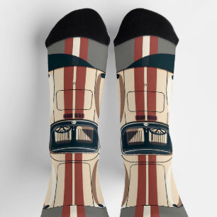 Minimalist Retro-Rennwagenstreifen Socken
