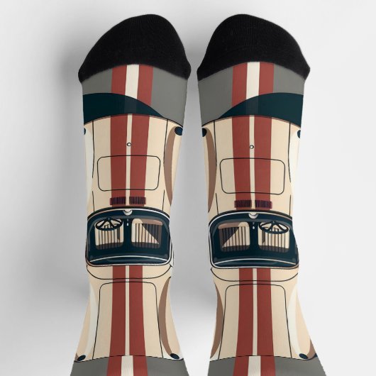Minimalist Retro-Rennwagenstreifen Socken (Oben)