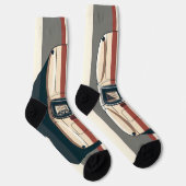 Minimalist Retro-Rennwagenstreifen Socken (Rechts)