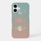 Minimalist Retro Ringed Moons Trio iPhone 16 Hülle (Rückseite)