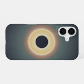 Minimalist Retro Solar Eclipse iPhone 16 Hülle (Rückseite (Horizontal))