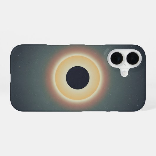 Minimalist Retro Solar Eclipse iPhone 16 Hülle (Rückseite (Horizontal))