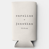 Minimalist Retro Typewriter Custom Wedding Ivory Selters Dosenkühler (Vorderseite)