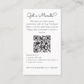 Minimalist Review Request with QR Code Chic Creamy Visitenkarte (Rückseite)