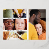 Minimalist Romantic 4 Wedding Engagement Photos Folieneinladung (Vorderseite)