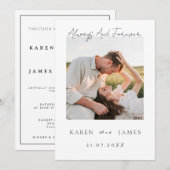  Minimalist Romantic Evening Photo Wedding  Einladung (Vorne/Hinten)