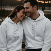 Minimalist Romantic Line Art Couple Hoodie