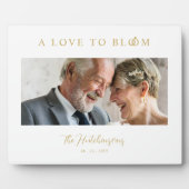 Minimalist Romantic Wedding Anniversary Faux GoLD Fotoplatte (Vorderseite)