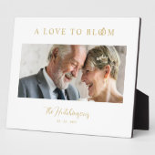 Minimalist Romantic Wedding Anniversary Faux GoLD Fotoplatte (Seite)