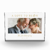 Minimalist Romantic Wedding Anniversary in Gold Fotoblock (Vorderseite)
