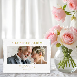 Minimalist Romantic Wedding Anniversary in Gold Fotoblock
