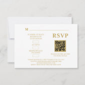 Minimalist Romantic Wedding Anniversary in Gold RSVP Karte (Rückseite)