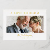 Minimalist Romantic Wedding Photo Anniversary Gold Folieneinladung (Vorderseite)