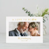Minimalist Romantic Wedding Photo Anniversary Gold Folieneinladung (Stehend vorne)