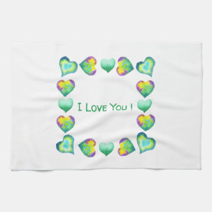 Minimalist  Romantisch Ich liebe dich Valentinstag Geschirrtuch