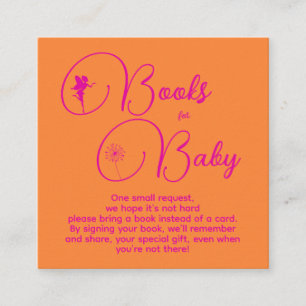 Minimalist Rosa Feen-Mädchen-Bücher für Baby-Gebur Begleitkarte