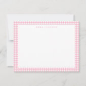 Minimalist rosa Gingham Karo Mitteilungskarte (Vorderseite)