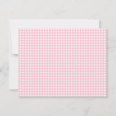 Minimalist rosa Gingham Karo Mitteilungskarte (Rückseite)
