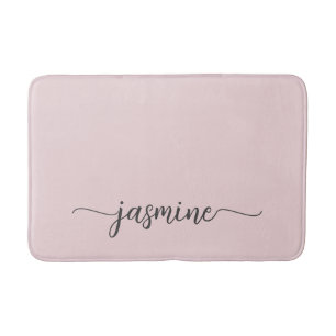 Minimalist rosafarbenes, girly Monogramm Namenssch Badematte