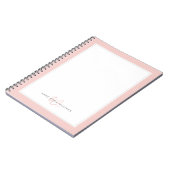 Minimalist rosafarbenes Zwei-Rahmen-Monogramm Notizblock (Linke Seite)