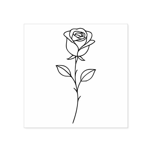 Minimalist Rose Botanical Line Art Gummistempel (Prägung)