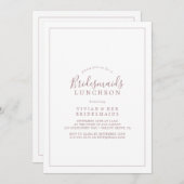Minimalist Rose Gold Bridesmaids Luncheon Einladung (Vorne/Hinten)