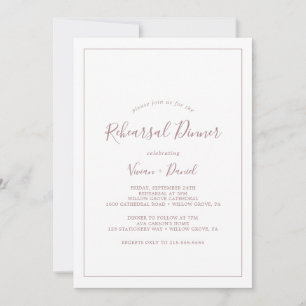 Minimalist Rose Gold Rehearsal Dinner Invitation Einladung
