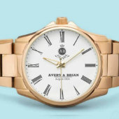 Minimalist Rose Gold Wedding Personalized with Nam Armbanduhr