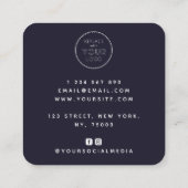 Minimalist Rose Hand Logo Quadratische Visitenkarte (Rückseite)