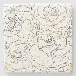 Minimalist Rose Line Art Pattern Decorative Throw  Steinuntersetzer