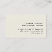 Minimalist Rose Old White Bold Yoga Instructor Visitenkarte (Rückseite)